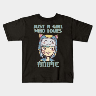 Just a Girl who Loves Anime Kids T-Shirt